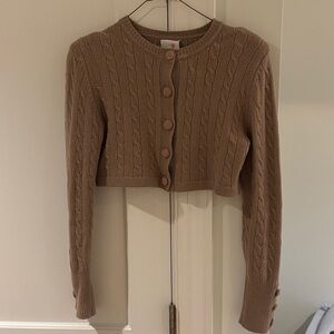 Cozy Cable Knit Cardigan - Brown